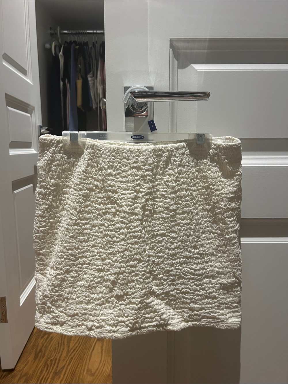 white mini skirt